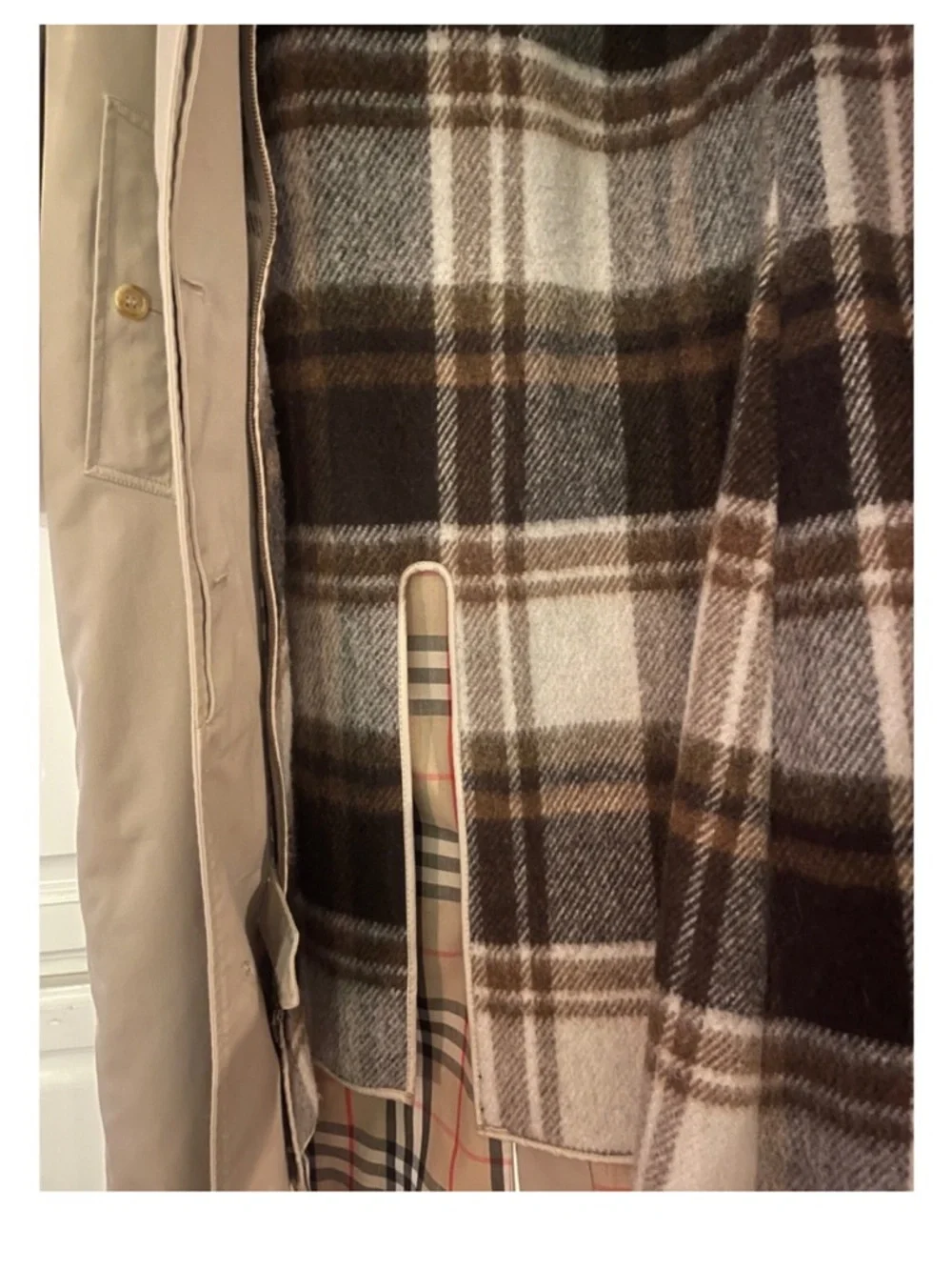 Vintage Burberrys Trench Coat Tan Beige Nova Check Lining Women Long Belted - Picture 9 of 16